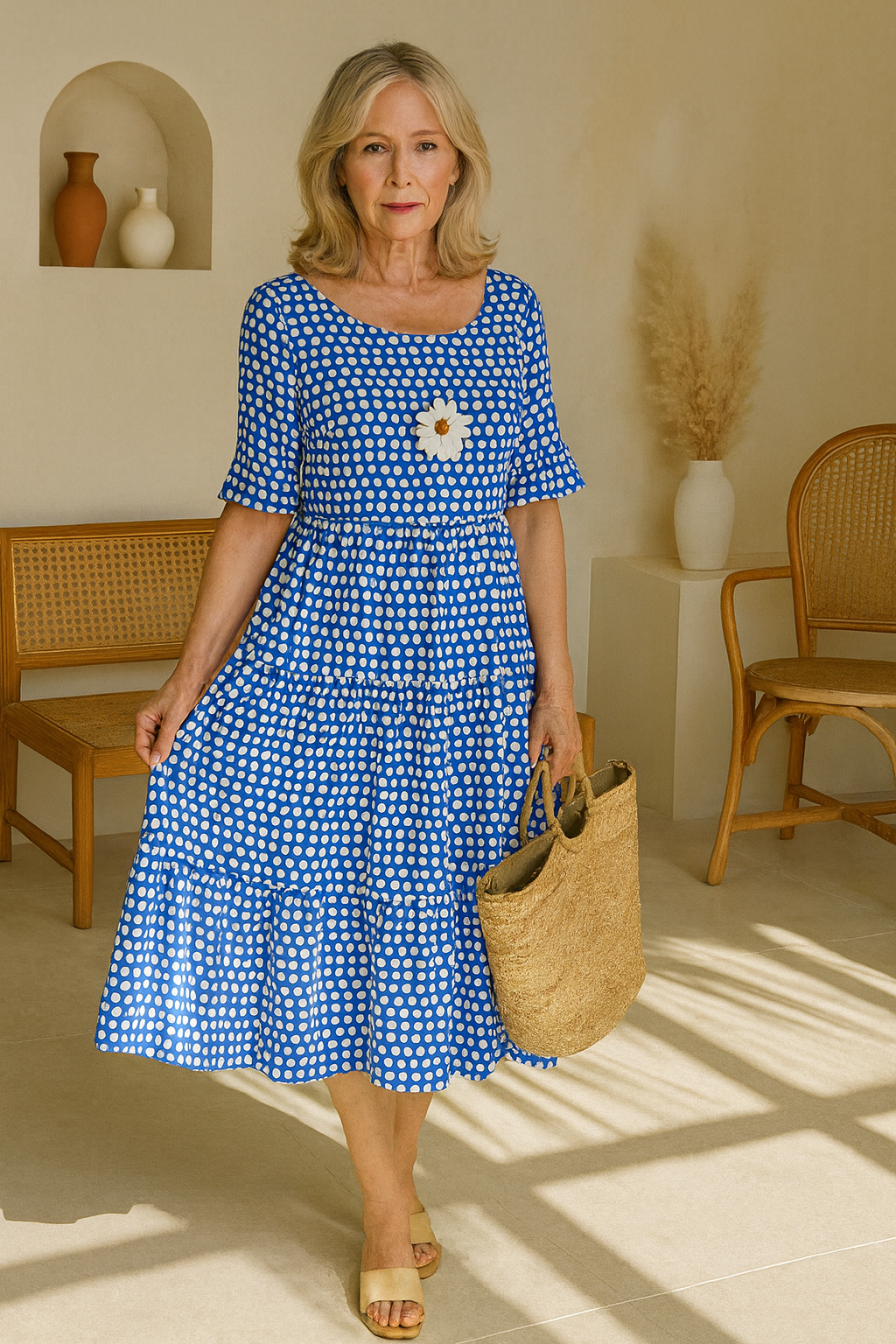 SABLEA EASY SHORT-SLEEVE MIDI DRESS