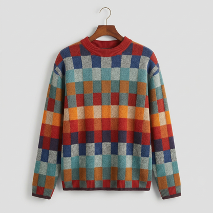 EMMA CHECKED MERINO JUMPER